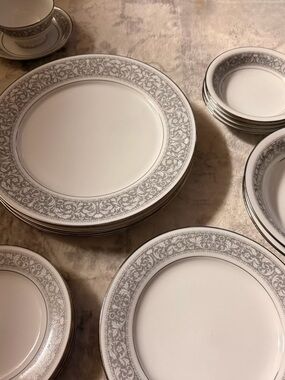 Noritake White Porcelain Dish with Black Naples Backstamp